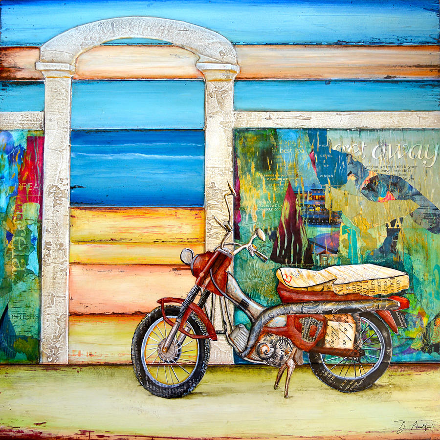Moped Mo'Paradise Painting by Danny Phillips Fine Art America