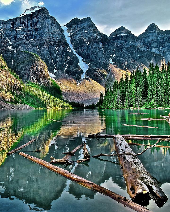 Banff National Park Photograph - Moraine in Splendid Glory by Frozen in Time Fine Art Photography