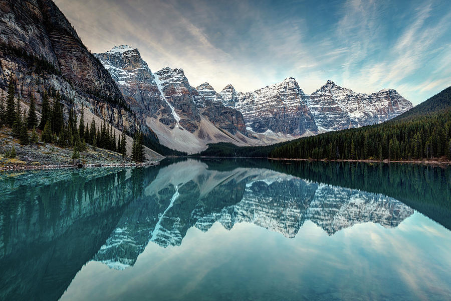 Moraine Lake at Dawn Photograph by Pierre Leclerc Photography
