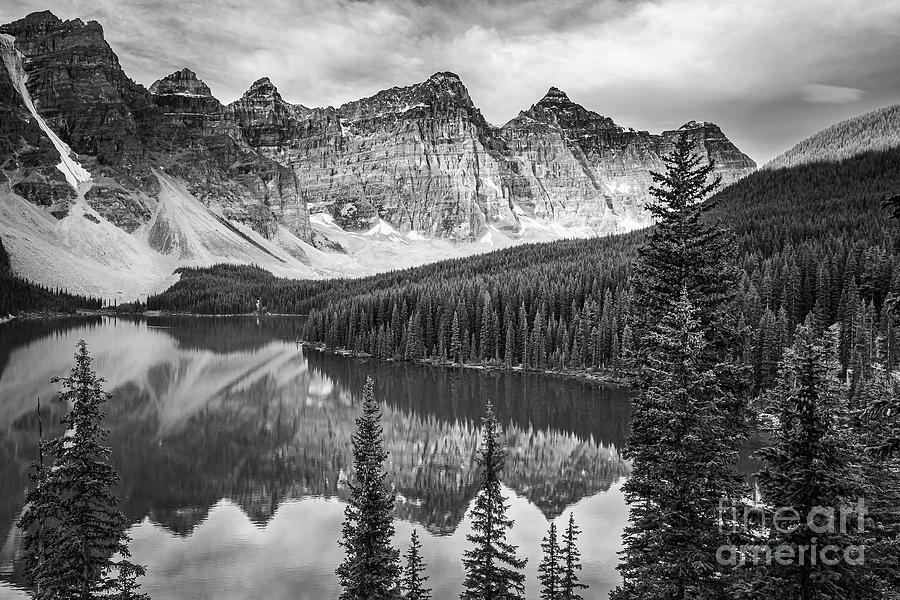 Moraine Lake in Black and White Photograph by Henk Meijer Photography