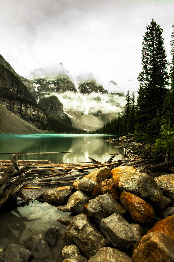 Moraine Lake In Portrait Photograph by Monte Arnold