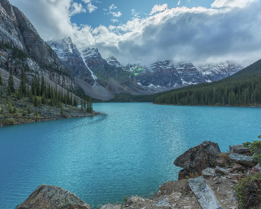Moraine Lake Lens Flare Photograph by Jemmy Archer