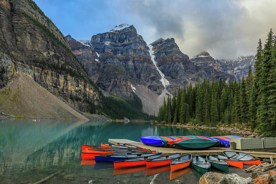 Moraine Lake Morning Reflection Photograph by Dan Sproul