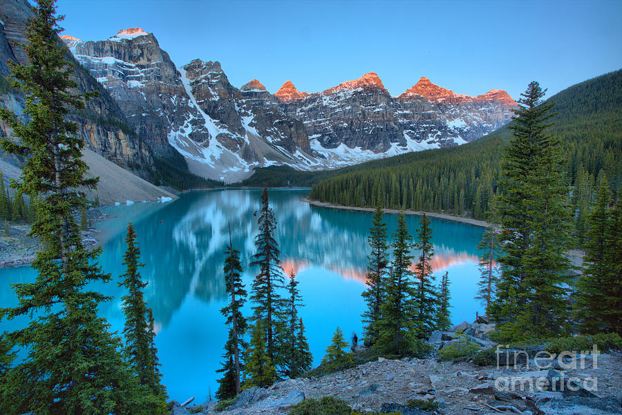 Moraine Lake Sunrise From The Rockpile Photograph by Adam Jewell