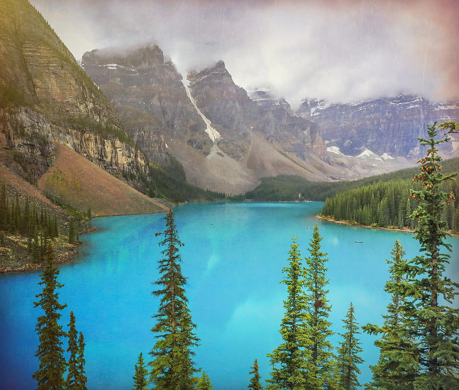 Moraine Lake Textured Photograph by Dan Sproul