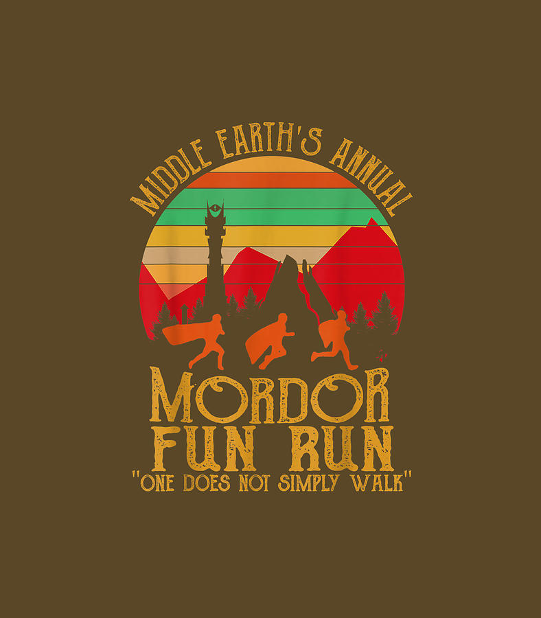 Mordor Fun Run One Does Notimply Walk Vintage Retro Digital Art by
