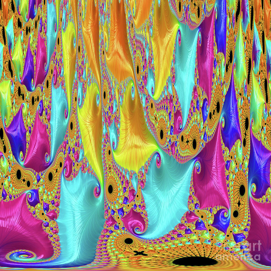 Abstract Digital Art -  More Rising Colorful Jewels by Elisabeth Lucas