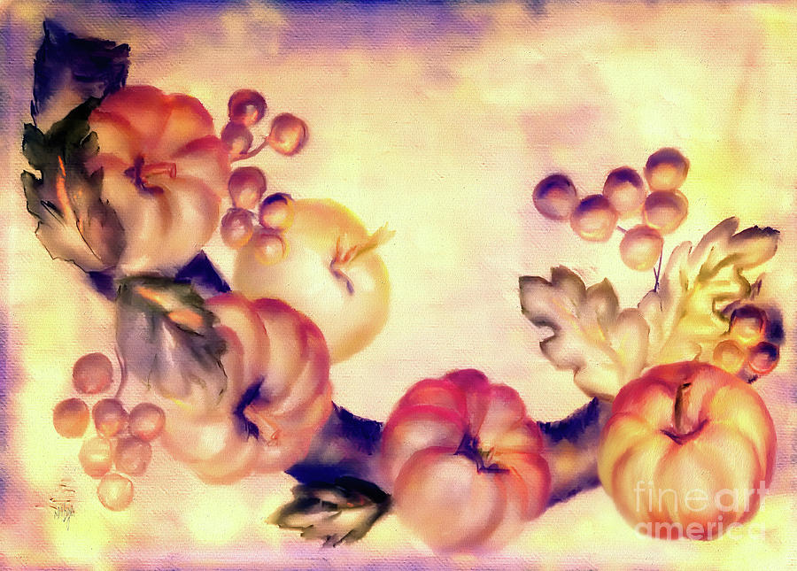 Pumpkin Digital Art - More Tiny Pumpkins by Lois Bryan