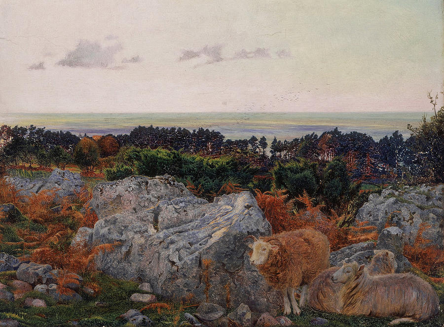 Morecambe Bay from Warton Crag, 1862 Painting by Daniel Alexander Williamson Morecambe Bay from Warton Crag, 1862 Painting by Daniel Alexander Williamson