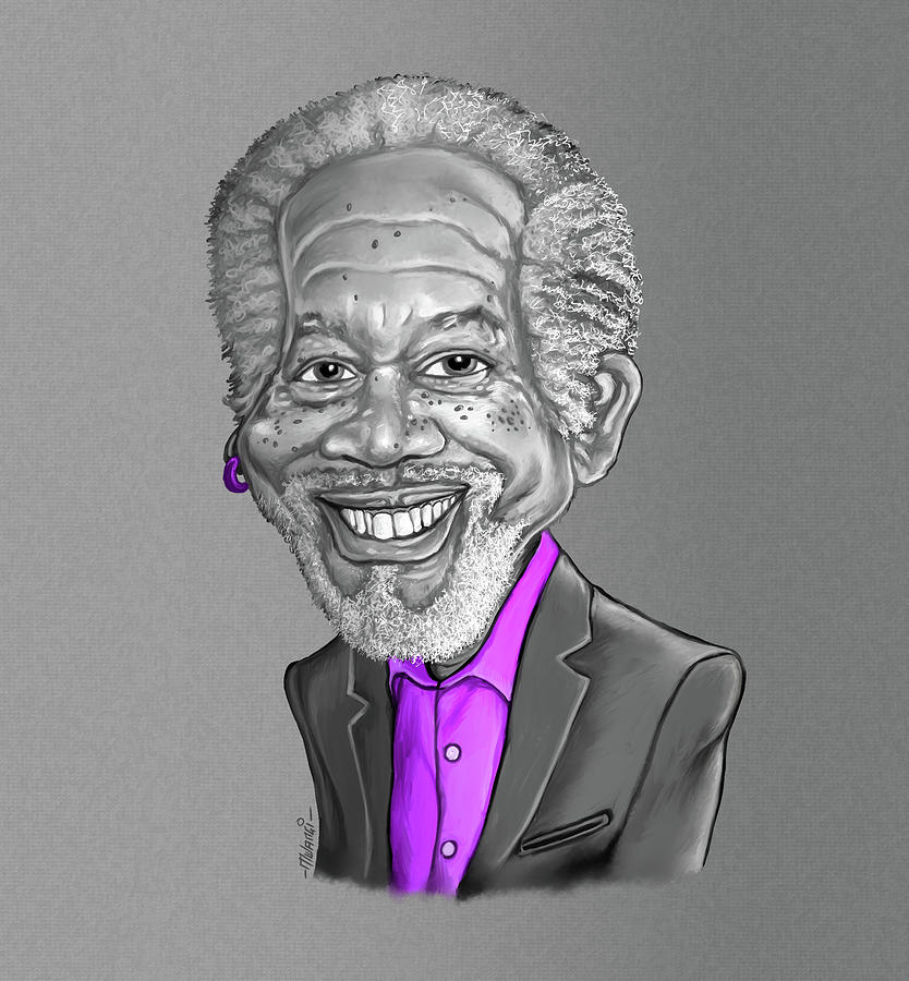 Morgan Freeman Caricature Painting by Anthony Mwangi