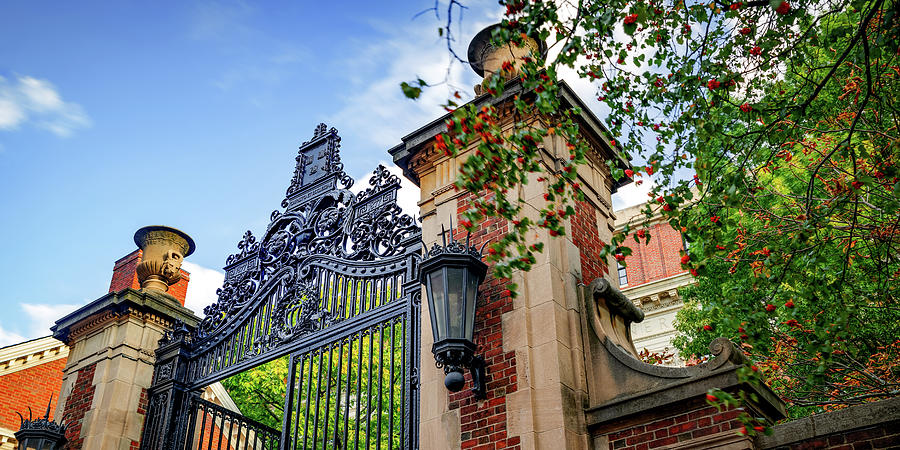 Morgan Gate Of Harvard University Panorama Photograph
