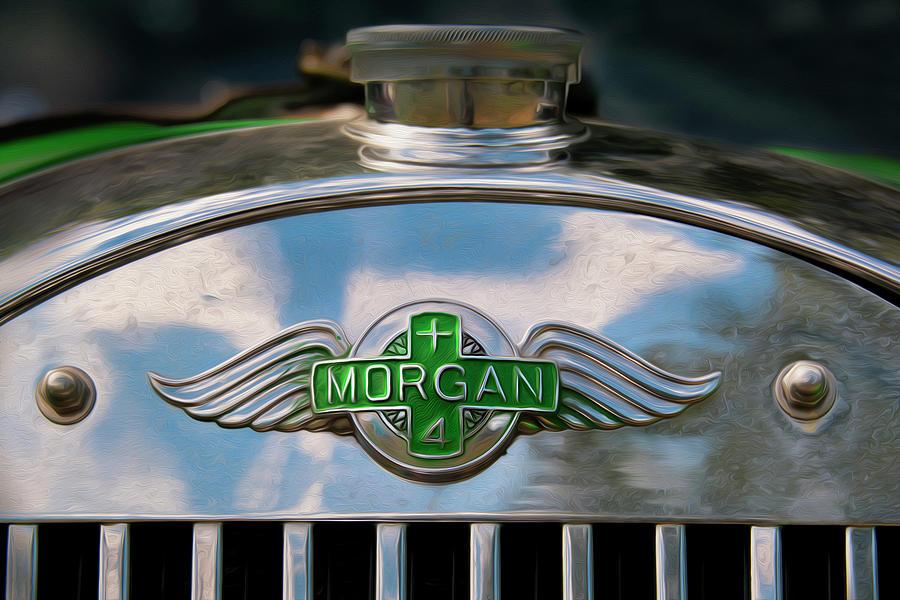 Morgan Nameplate on Vintage Car Photograph by Phil Cardamone
