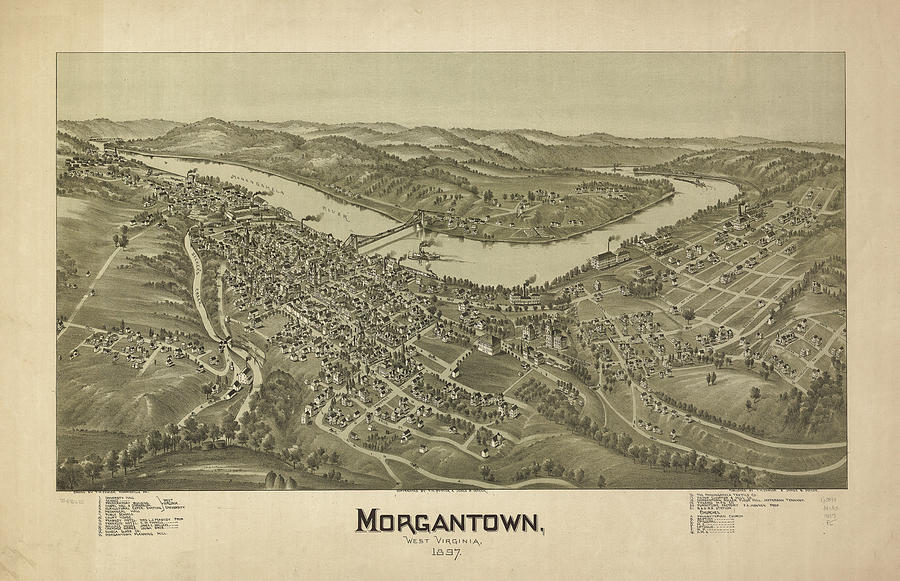 Morgantown city plan 1897 Photograph by Steven Heap