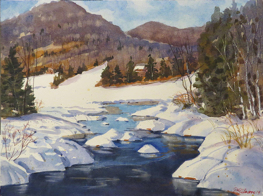 Morin Heights Stream Painting by David Gilmore