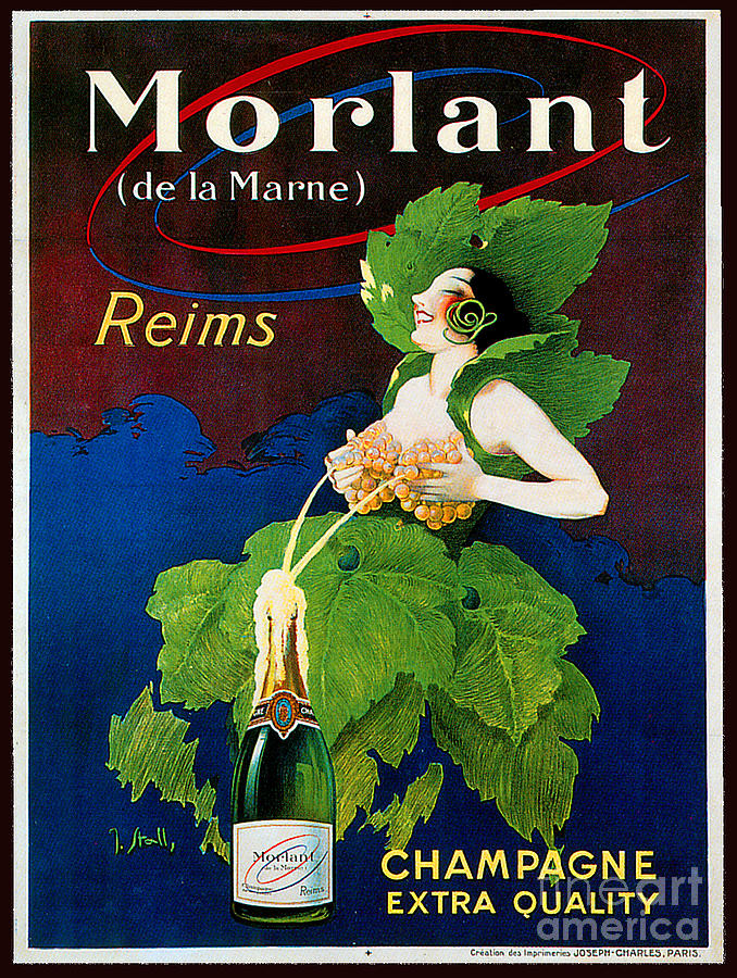 Morlant De La Marne Reims Champagne Advertising Poster Painting