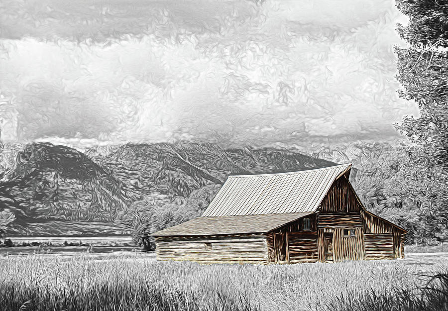 Mormon Row Barn ABS Digital Art by Cathy Anderson