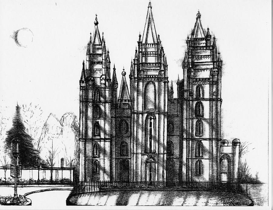 Mormon Salt Lake City Temple Drawing by Ethan Dixon Pixels