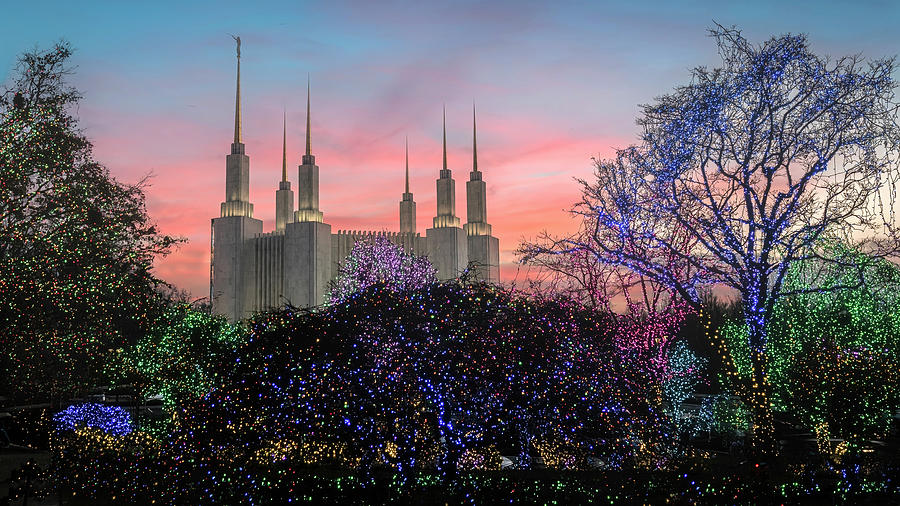 Mormon Temple Christmas Lights Photograph by Jack Nevitt Fine Art America