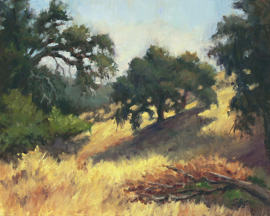 Morning Among the Oaks Painting by Sandy Fisher