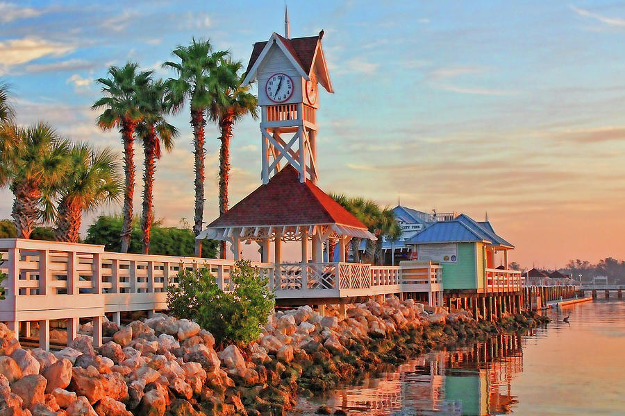 Morning At The Bridge Street Pier Photograph by HH Photography of Florida