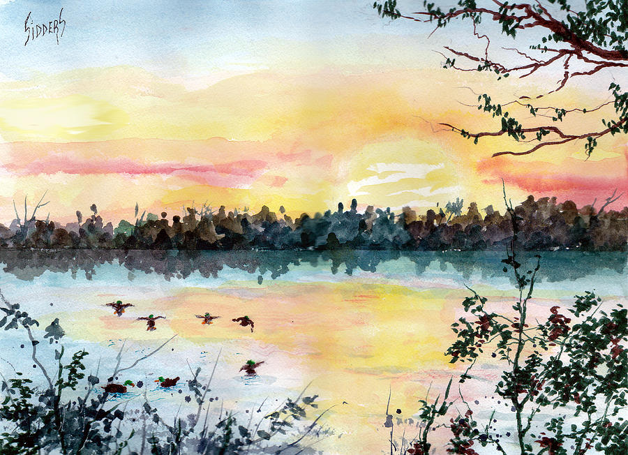 Morning at The Pond Painting by Sam Sidders