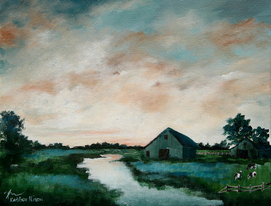 Morning Barn Painting by Katrina Nixon