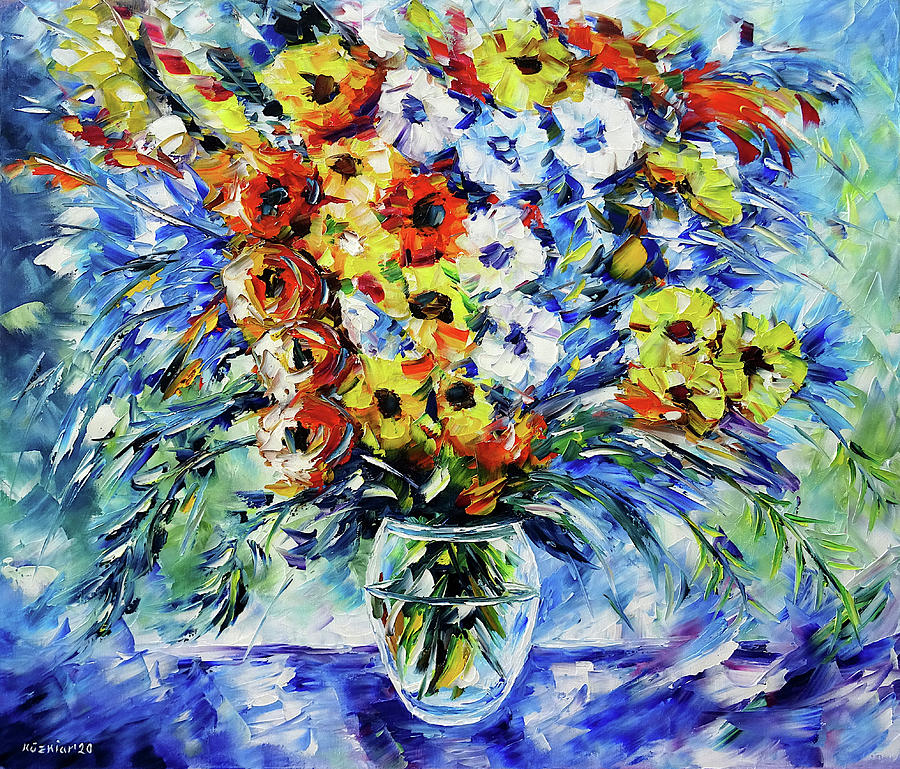 Morning Bouquet Painting by Mirek Kuzniar