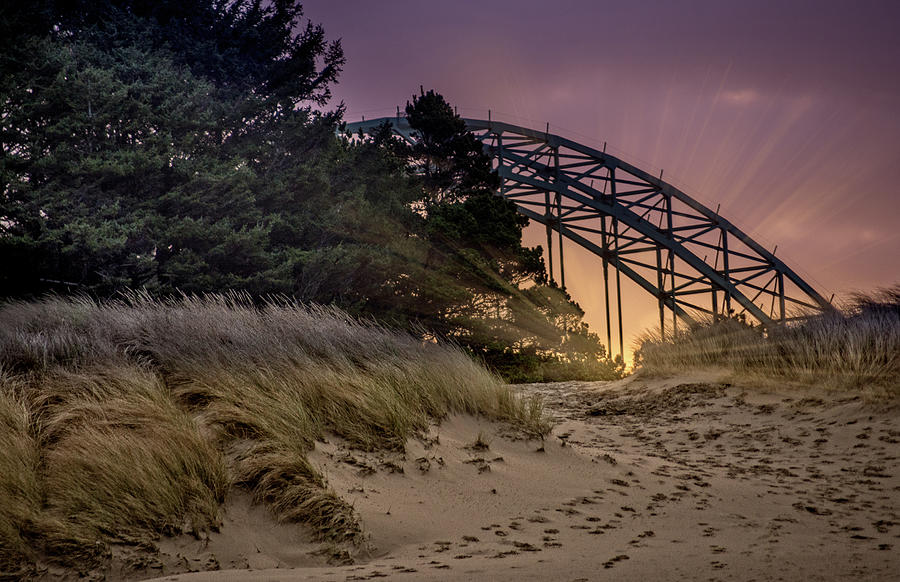 Morning Bridge Rays Photograph by Bill Posner