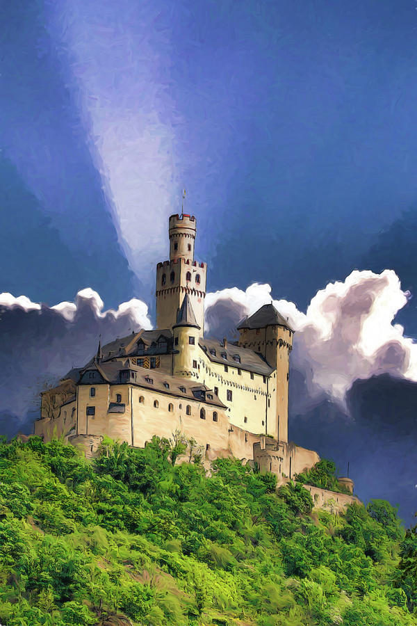 Morning Castle on the Romantic Rhine Digital Art by John Haldane