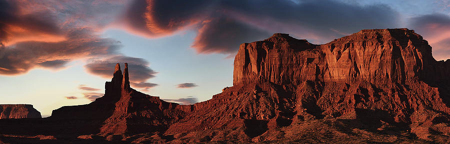 Morning Clouds in Monument Valley Photograph by Jon Glaser