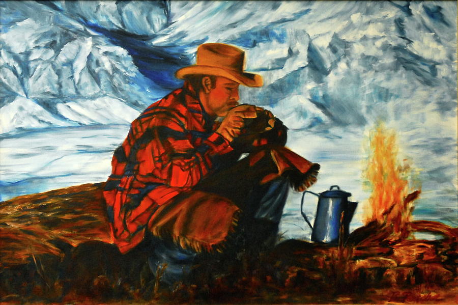 Morning Coffee Painting by Bonnie Peacher