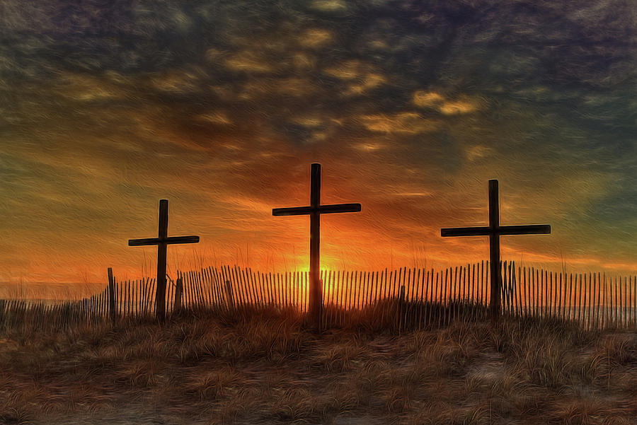 Morning Cross - Painted Photograph by Steve Rich - Fine Art America