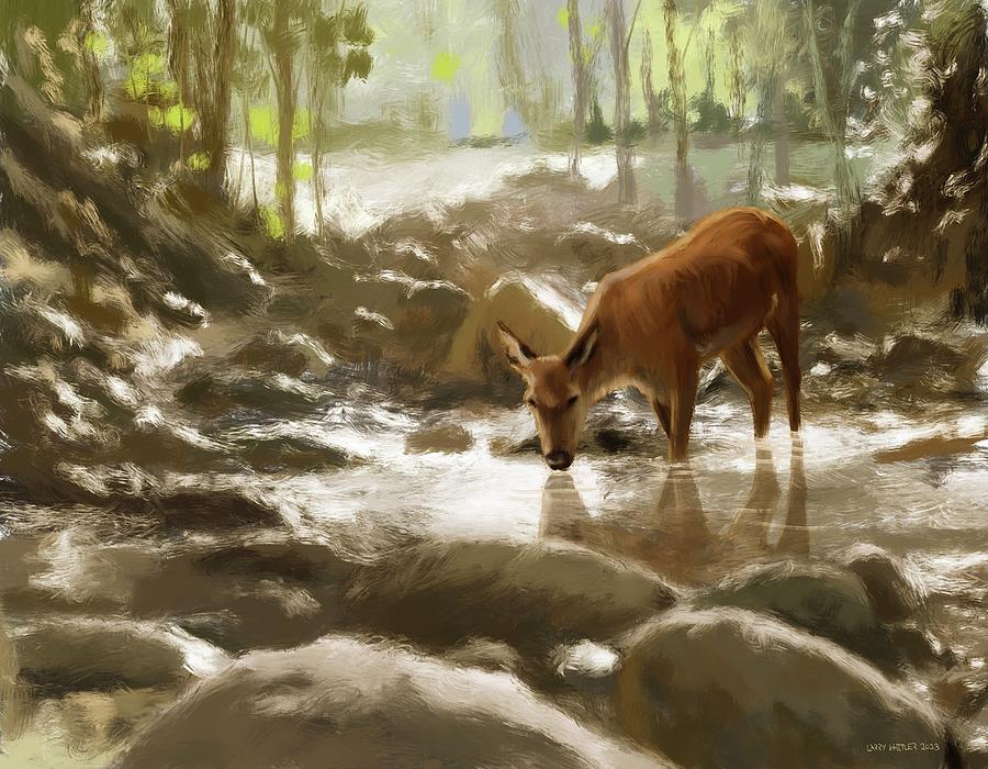 Morning Drink Painting by Larry Whitler