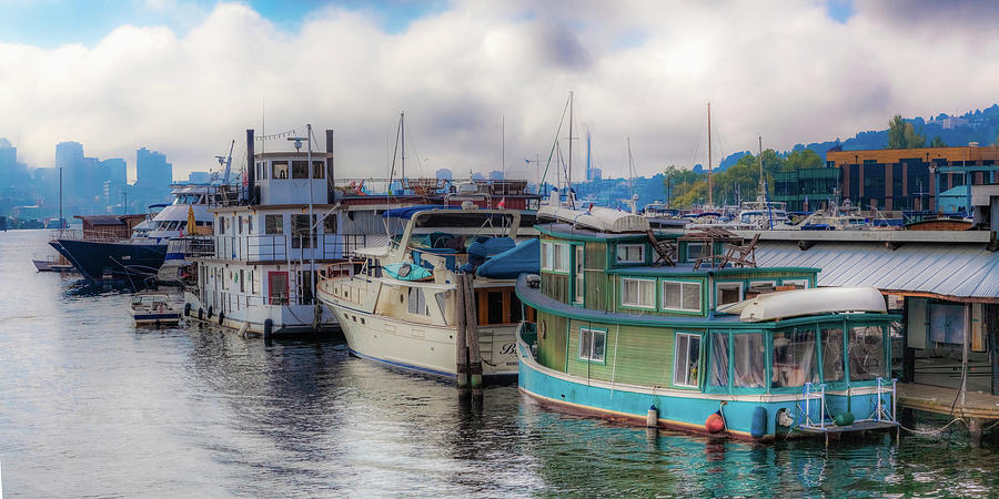 Morning Fog Lifting on Lake Union Seattle Photograph by Tommy Farnsworth