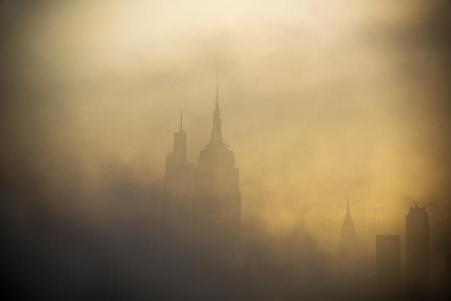 Morning Fog over NYC Photograph by Alina Oswald