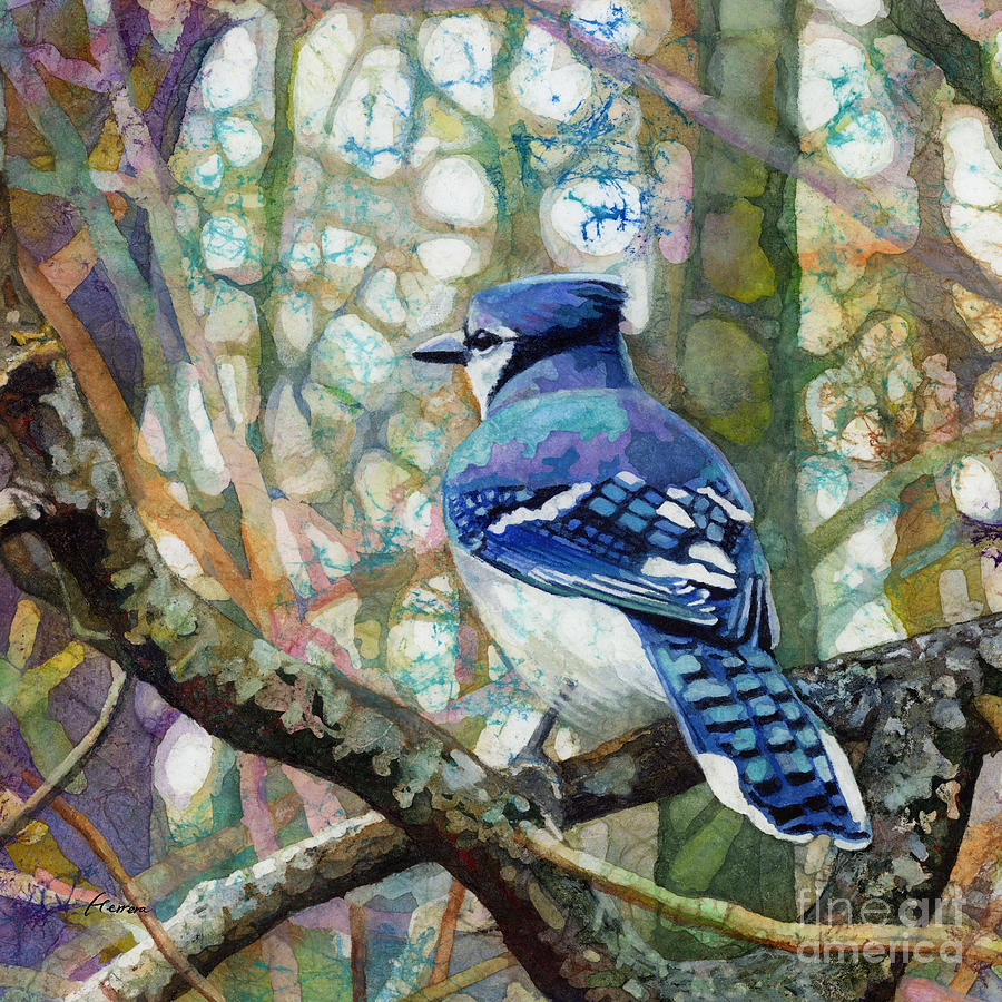 Morning Forest - Blue Jay Painting