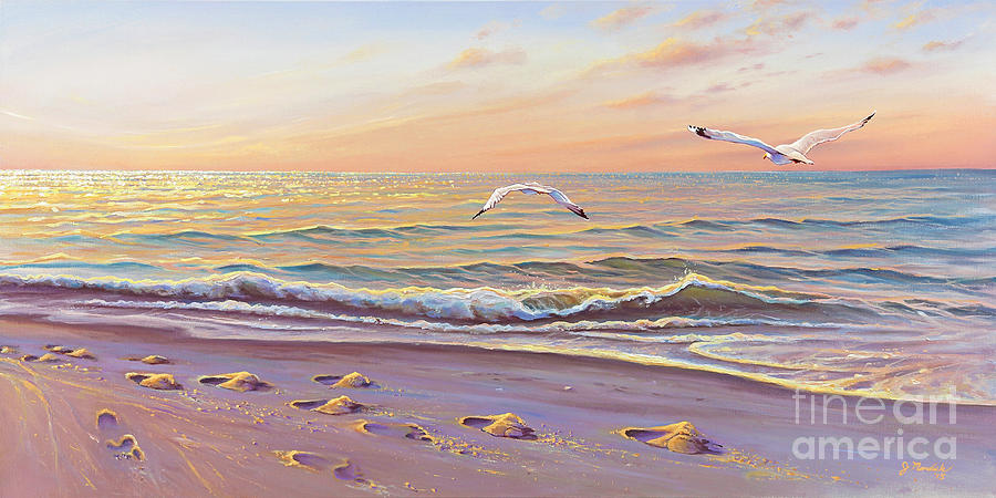 Seascape Painting - Morning Glisten by Joe Mandrick