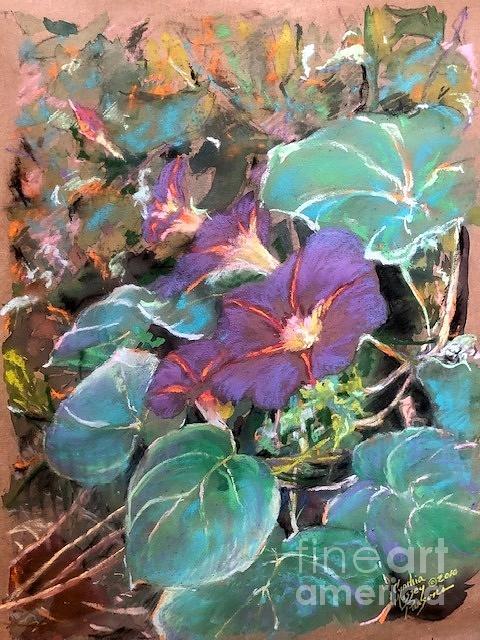Morning Glories Painting by Cynthia Parsons