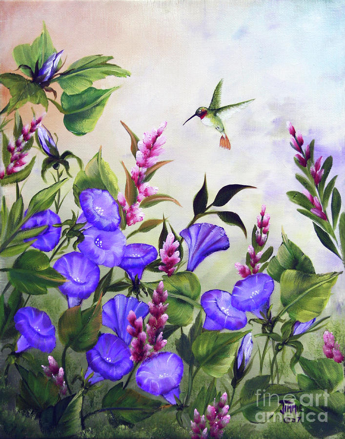 Morning Glories Painting by Jimmie Bartlett