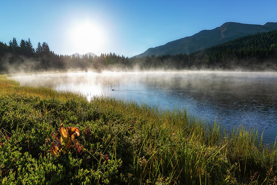 Morning Glory - Fog Rises Off Mountain Lake in Colorado Photograph by ...