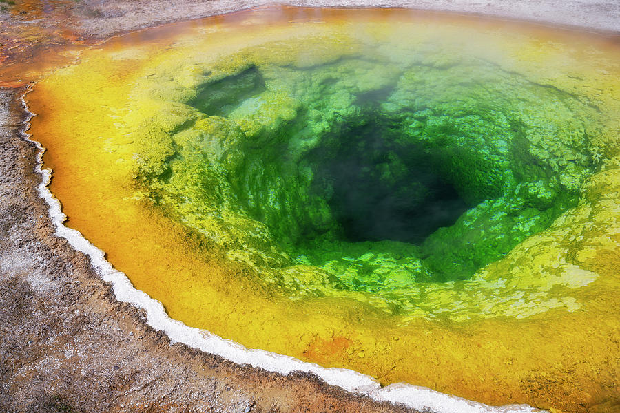 Yellowstone National Park Photograph - Morning Glory Pool in the Upper Geyser Basin of Wyomings Yellowstone National Park. by Larry Geddis