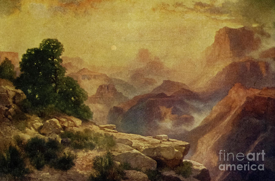 MORNING, GRAND CANYON w5 Drawing by Historic Illustrations