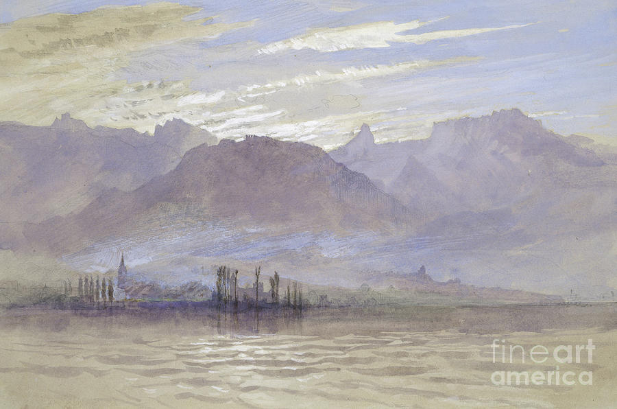 John Ruskin Painting - Morning in Spring, with northeast Wind, at Vevey, by John Ruskin