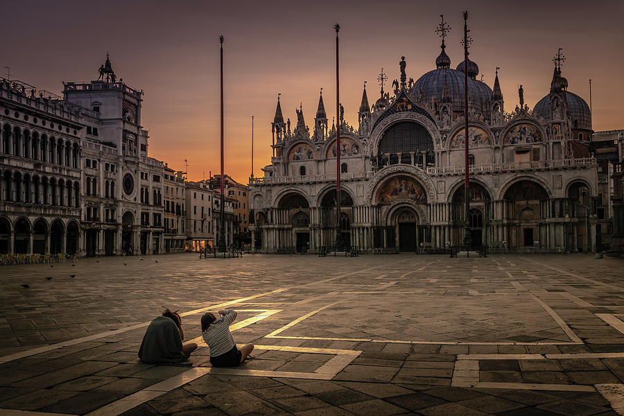 Mark Photograph - Morning In St. Marks Square by Andrew Matwijec