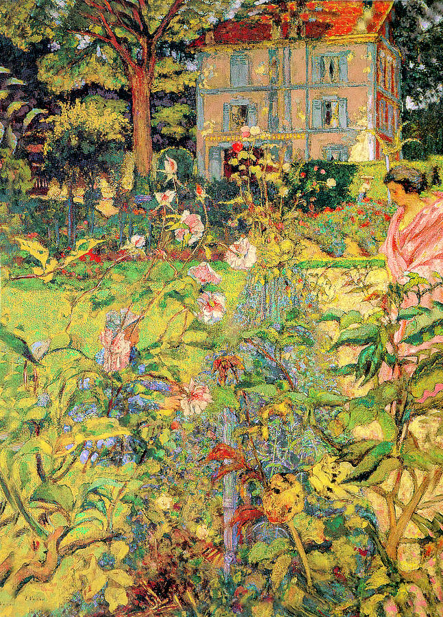 Morning in the Garden at Vaucresson Painting by Edouard Vuillard