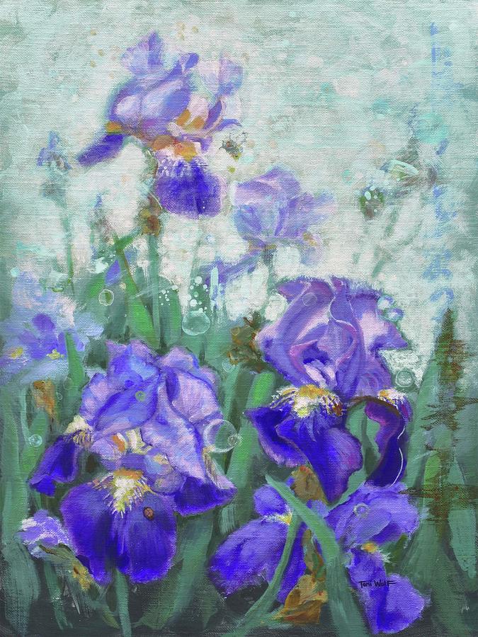 Morning Irises Painting by Toni Wolf - Fine Art America