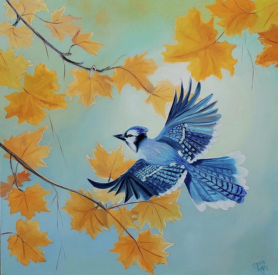 Morning Jay Painting by Connie Rish