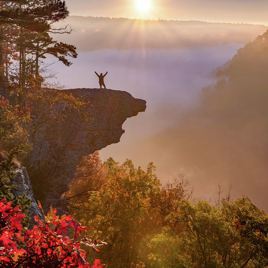 Morning Joy At Hawksbill Crag - Ozark National Forest Photograph by Gregory Ballos