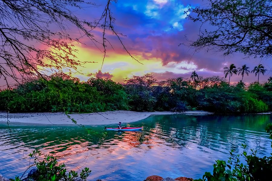 Morning Kayak Crossing Photograph by Melody Bentz
