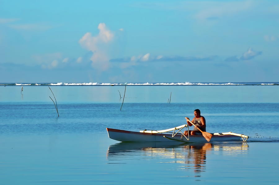 Morning Lagoon Paddle Tahiti Photograph